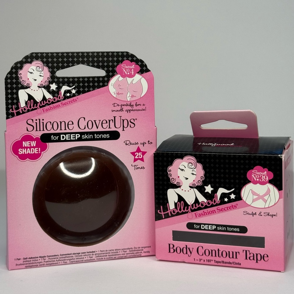 Hollywood Fashion Secrets Silicone CoverUps and Body Contour Tape Deep skin